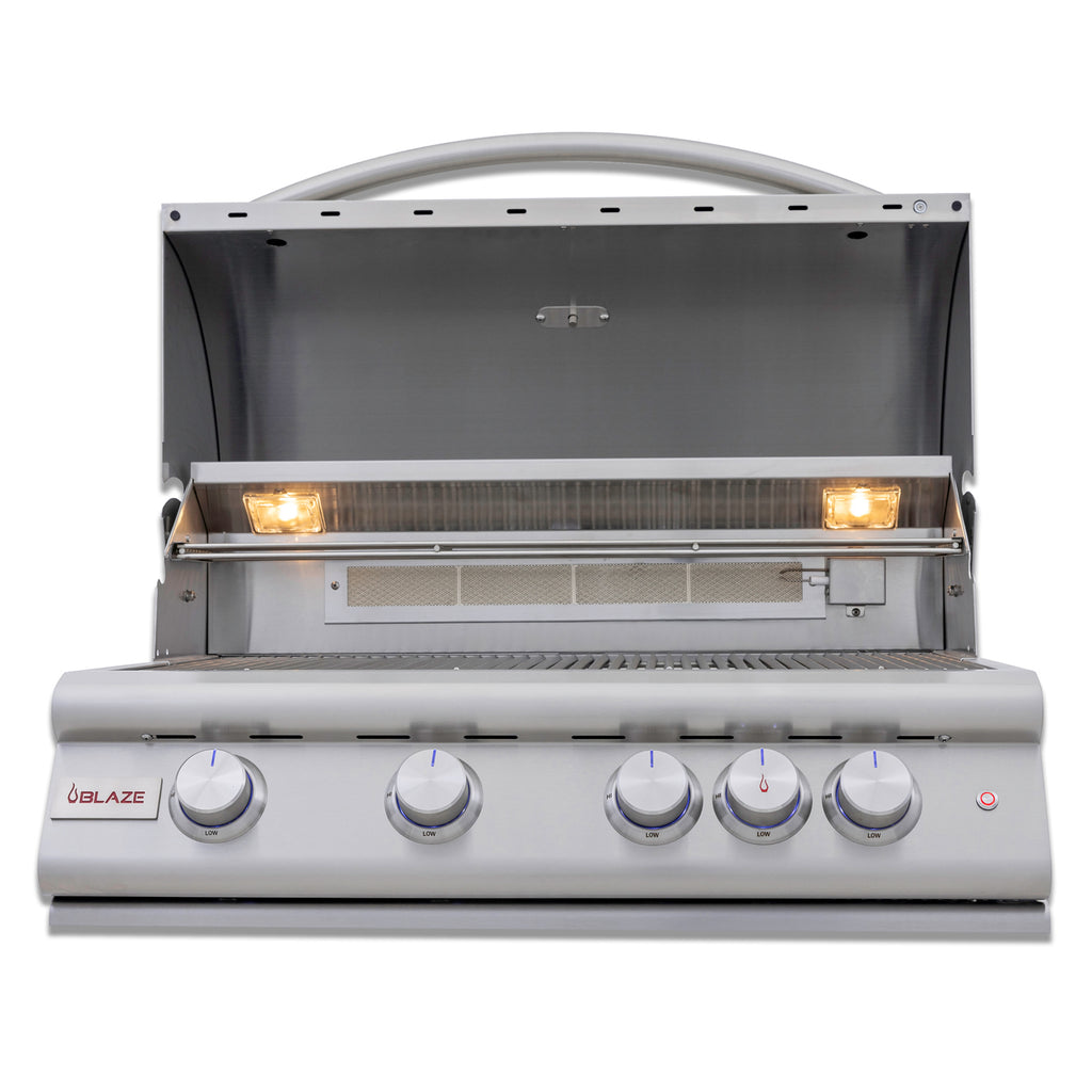 Blaze LTE+ 32-Inch 4-Burner Built-In Gas Grill w/ Lift-Assist Hood & Rear Infrared Burner (BLZ-4LTE3)