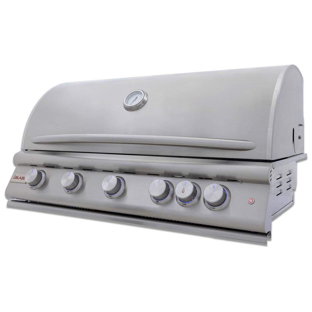 Blaze LTE+ 40-Inch 5-Burner Built-In Gas Grill w/ Lift-Assist Hood & Rear Infrared Burner (BLZ-5LTE3)