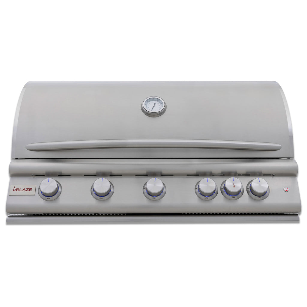 Blaze LTE+ 40-Inch 5-Burner Built-In Gas Grill w/ Lift-Assist Hood & Rear Infrared Burner (BLZ-5LTE3)