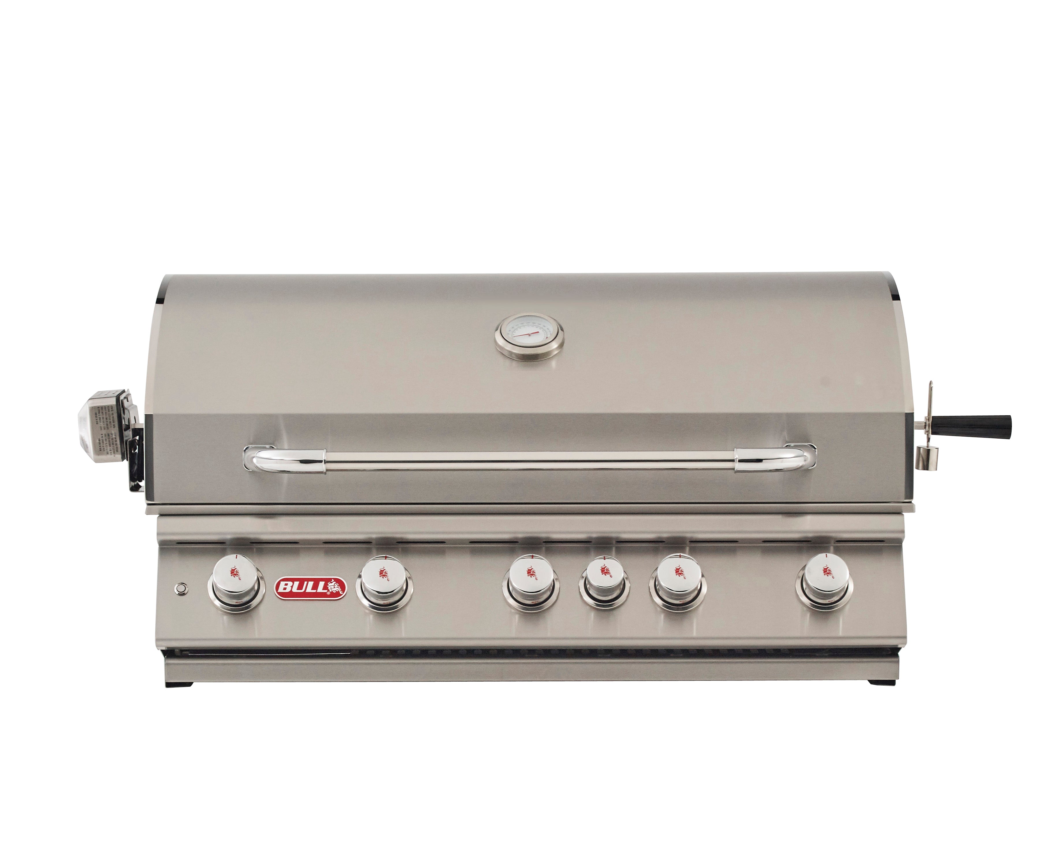 Parrilla de gas empotrada Bull Brahma de 38 pulgadas y 5 quemadores con quemador infrarrojo trasero y kit de asador 