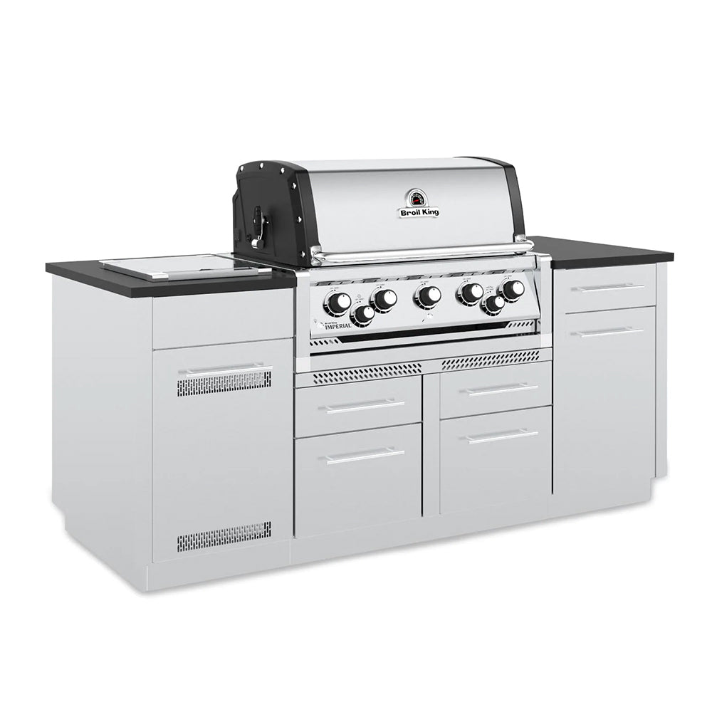 Broil King Imperial S 590i 5-Burner Grill Center In Stainless Steel With Rotisserie & Side Burner (896847/4)