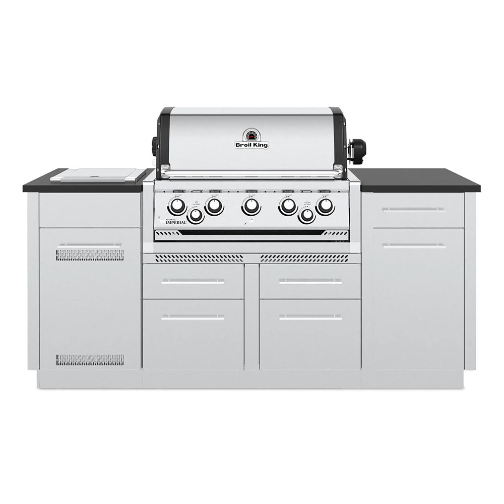 Broil King Imperial S 590i 5-Burner Grill Center In Stainless Steel With Rotisserie & Side Burner (896847/4)