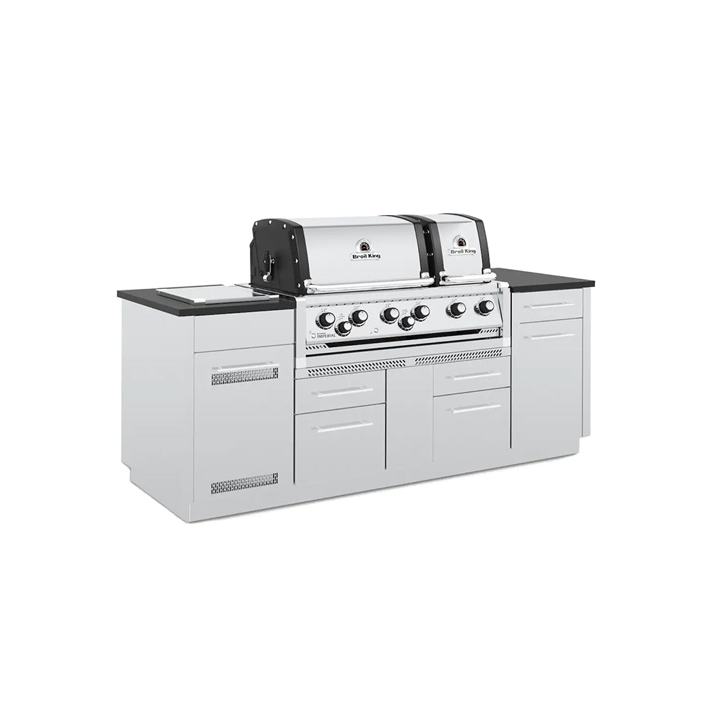 Broil King Imperial S 690i 6-Burner Grill Center In Stainless Steel With Rotisserie & Side Burner (897847/4)