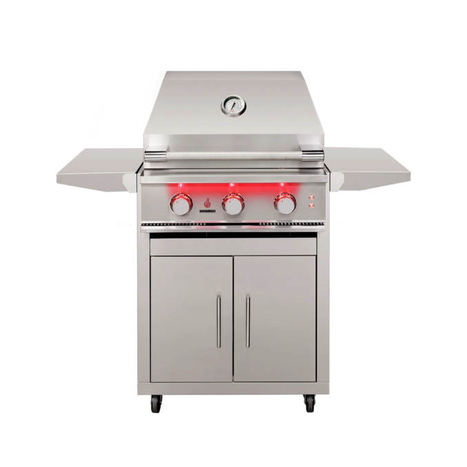 TrueFlame 25-Inch 3-Burner Freestanding Gas Grill with Grill Lights (TF25+CART-TF-25DC)