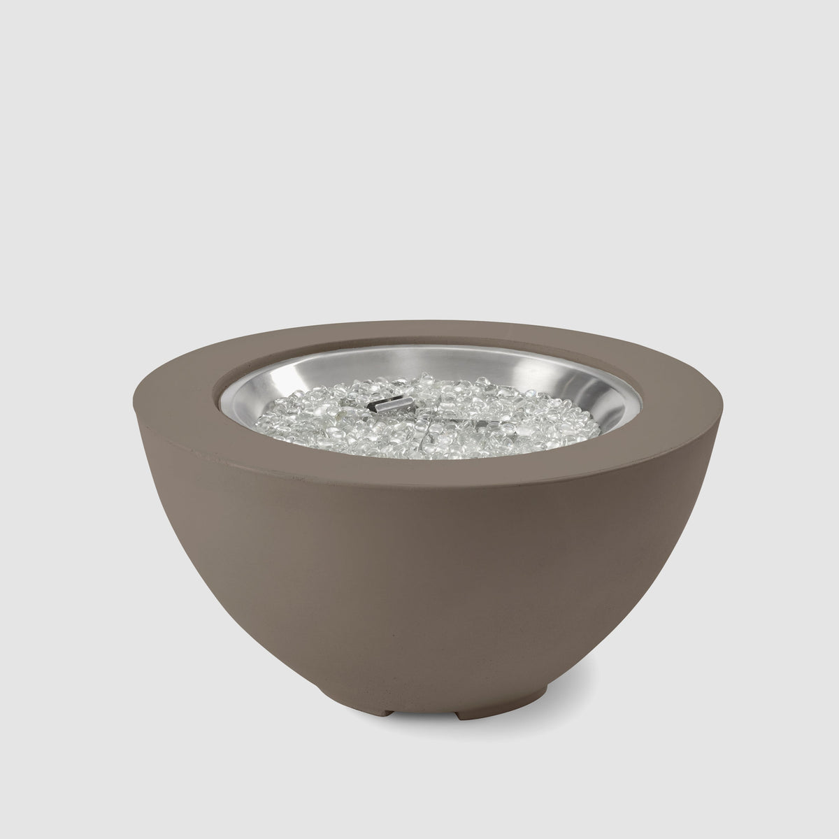 29-inch Cove Concrete round gas fire pit bowl in Earth Stone