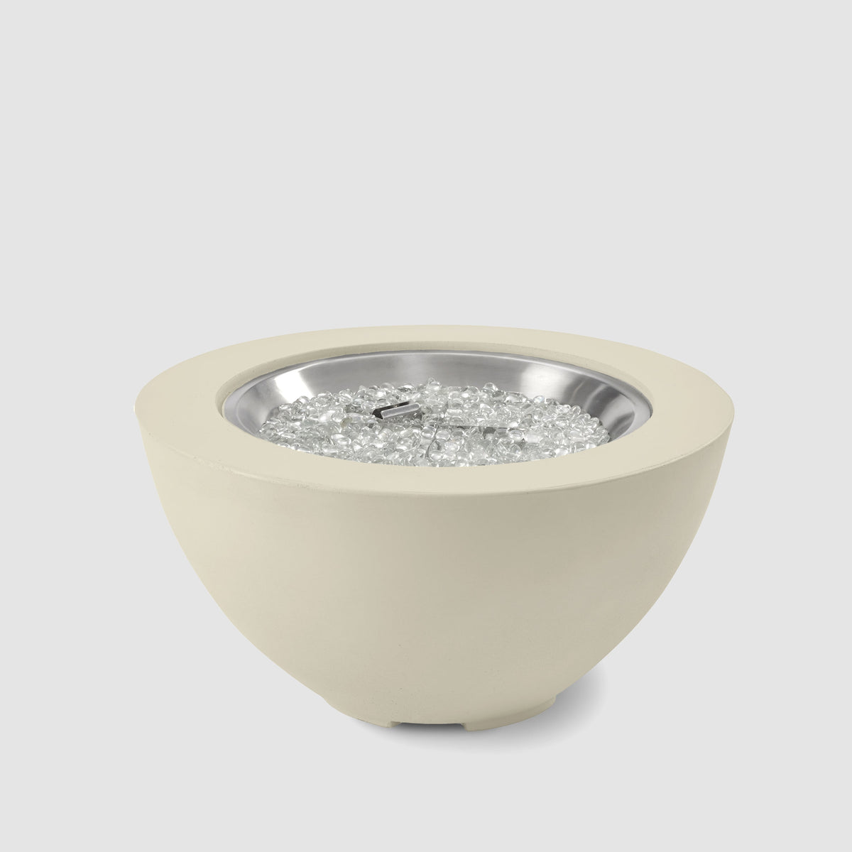 29-inch Cove Concrete round gas fire pit bowl in Linen