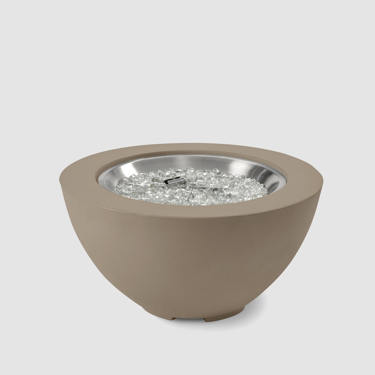 29-inch Cove Concrete round gas fire pit bowl in Latte