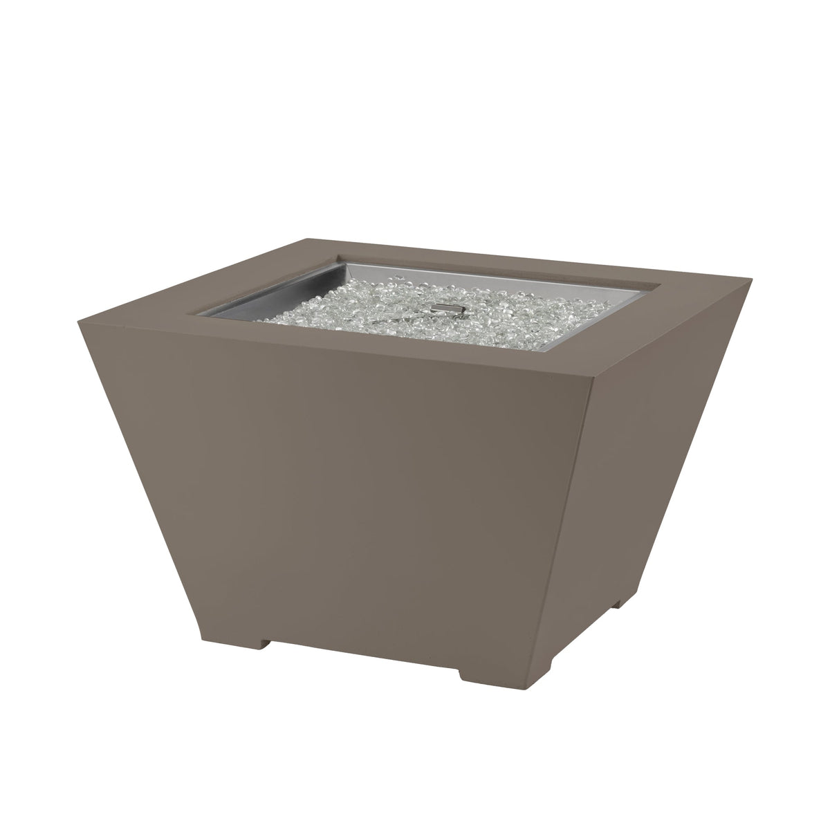 Cove Concrete Trapezoid 37-inch gas fire pit bowl in Earth Stone, front view