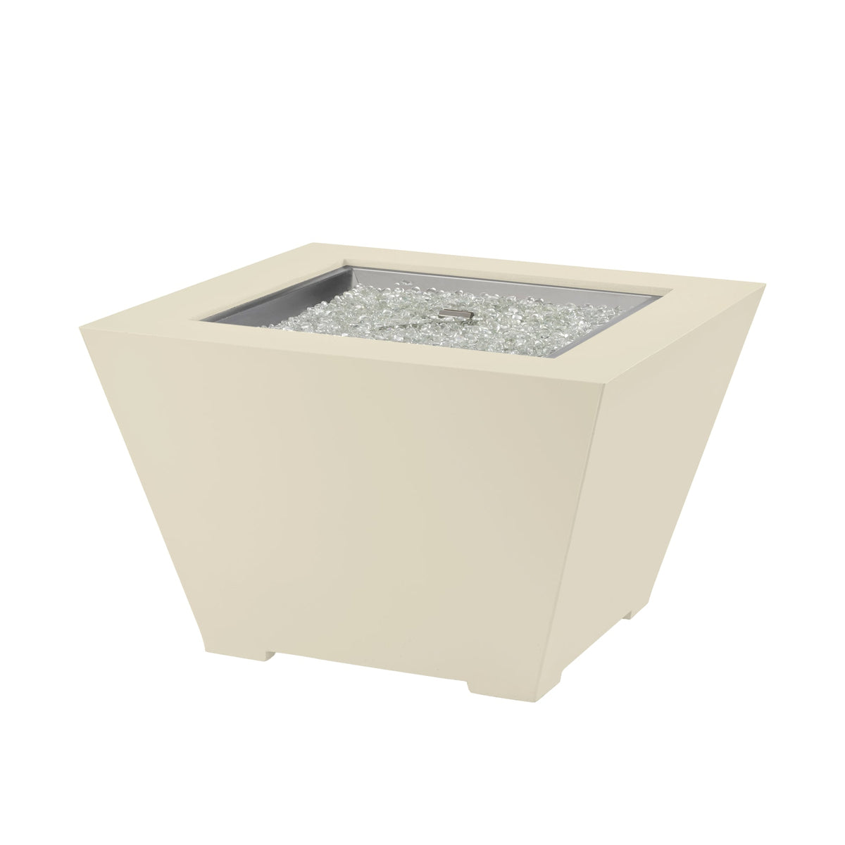 Cove Concrete Trapezoid 37-inch gas fire pit bowl in Linen, front view