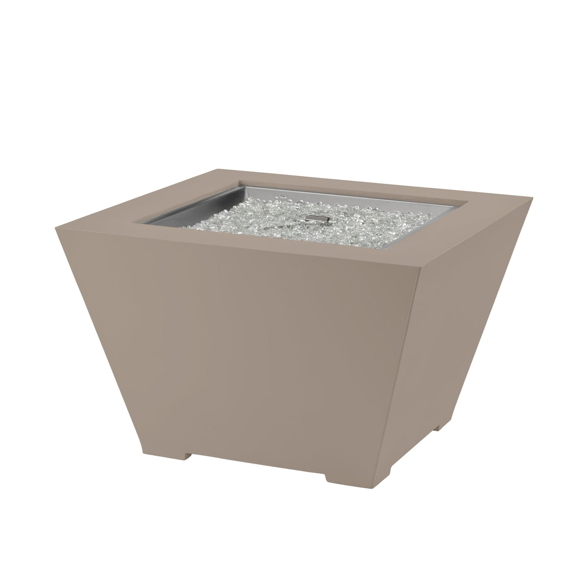 Cove Concrete Trapezoid 37-inch gas fire pit bowl in Latte, front view