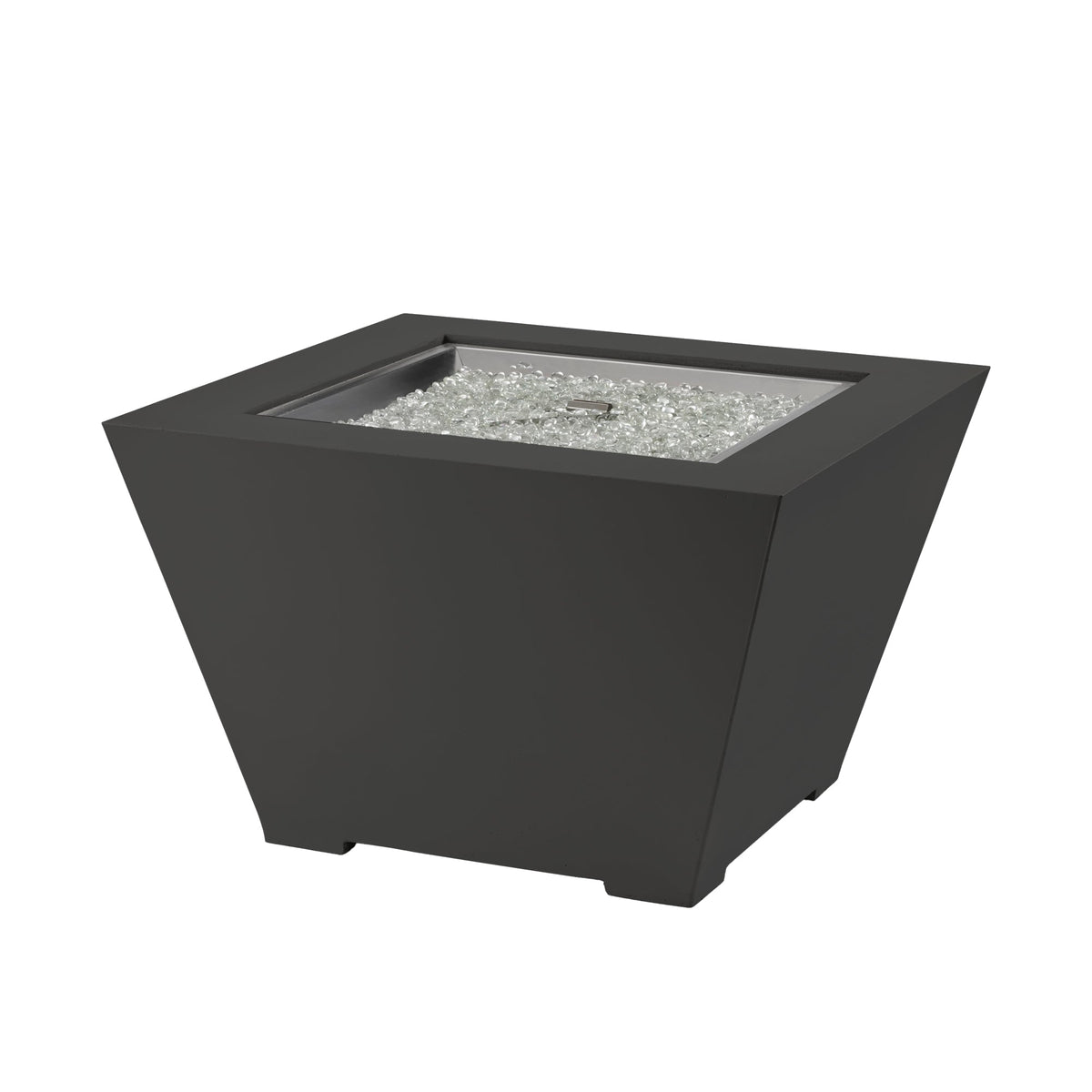 Cove Concrete Trapezoid 37-inch gas fire pit bowl in Midnight Mist, front view