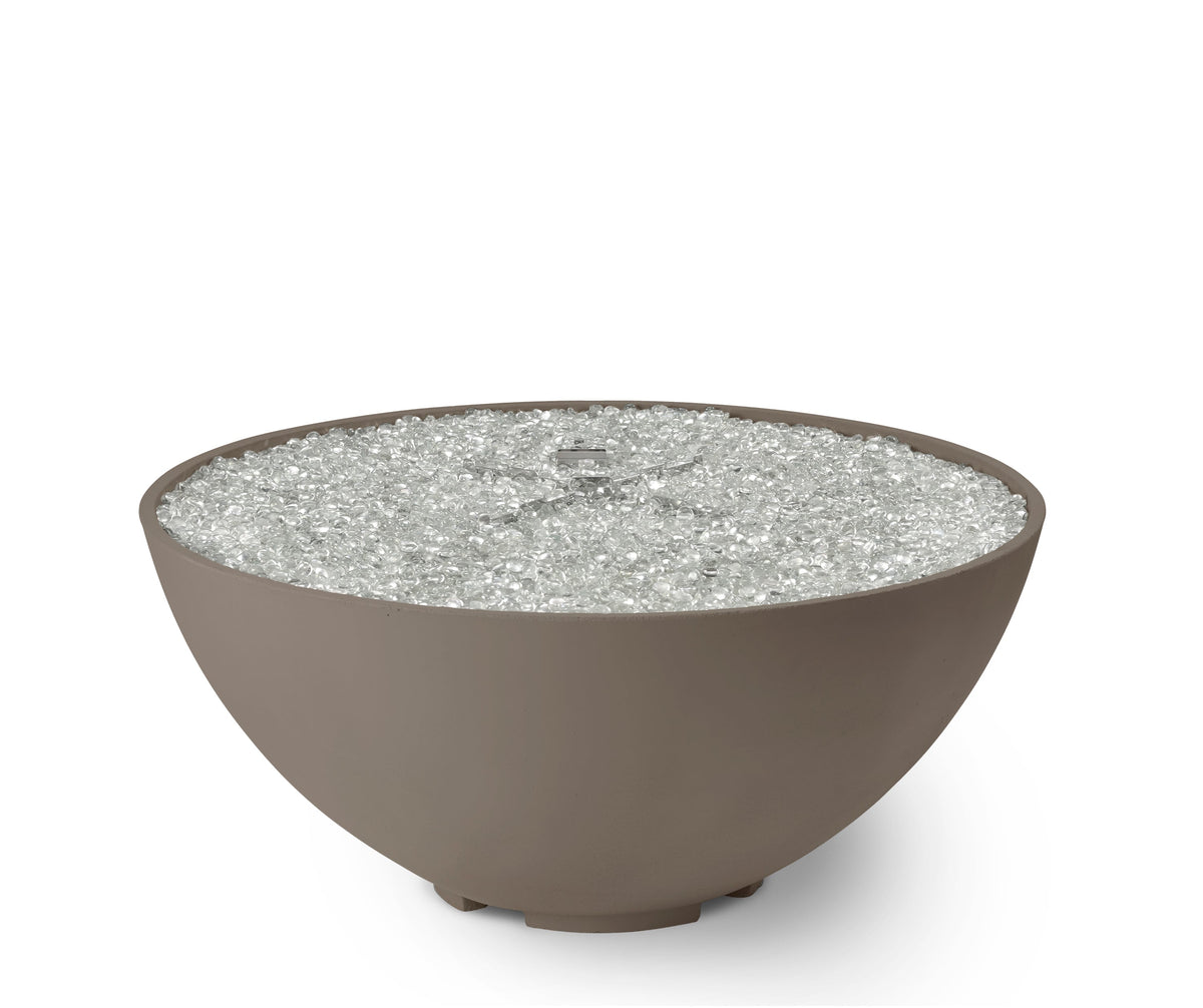 Cove Concrete Edge 42-inch round gas fire pit bowl in Earth Stone, front view