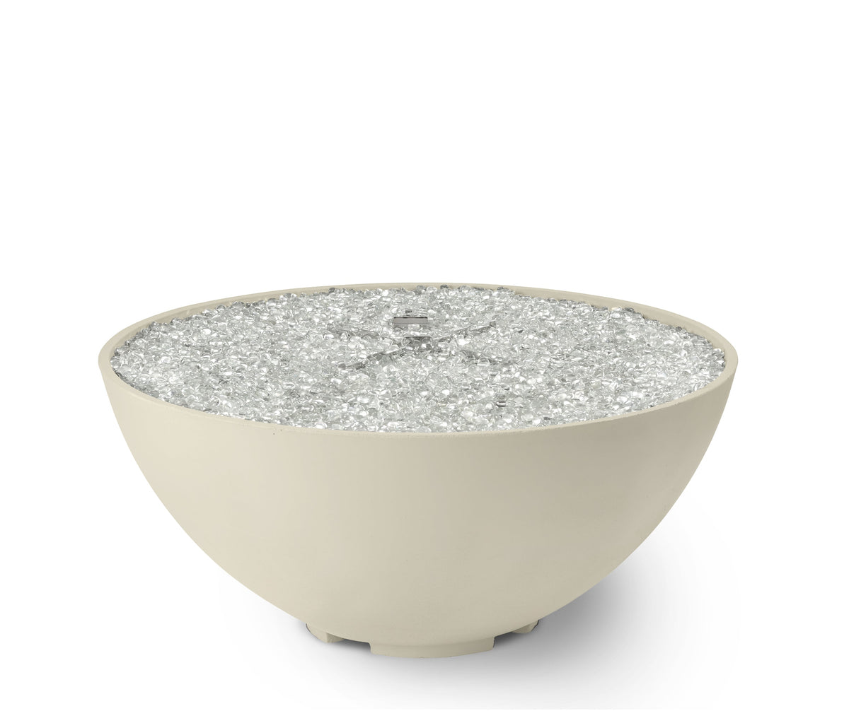 Cove Concrete Edge 42-inch round gas fire pit bowl in Linen, front view
