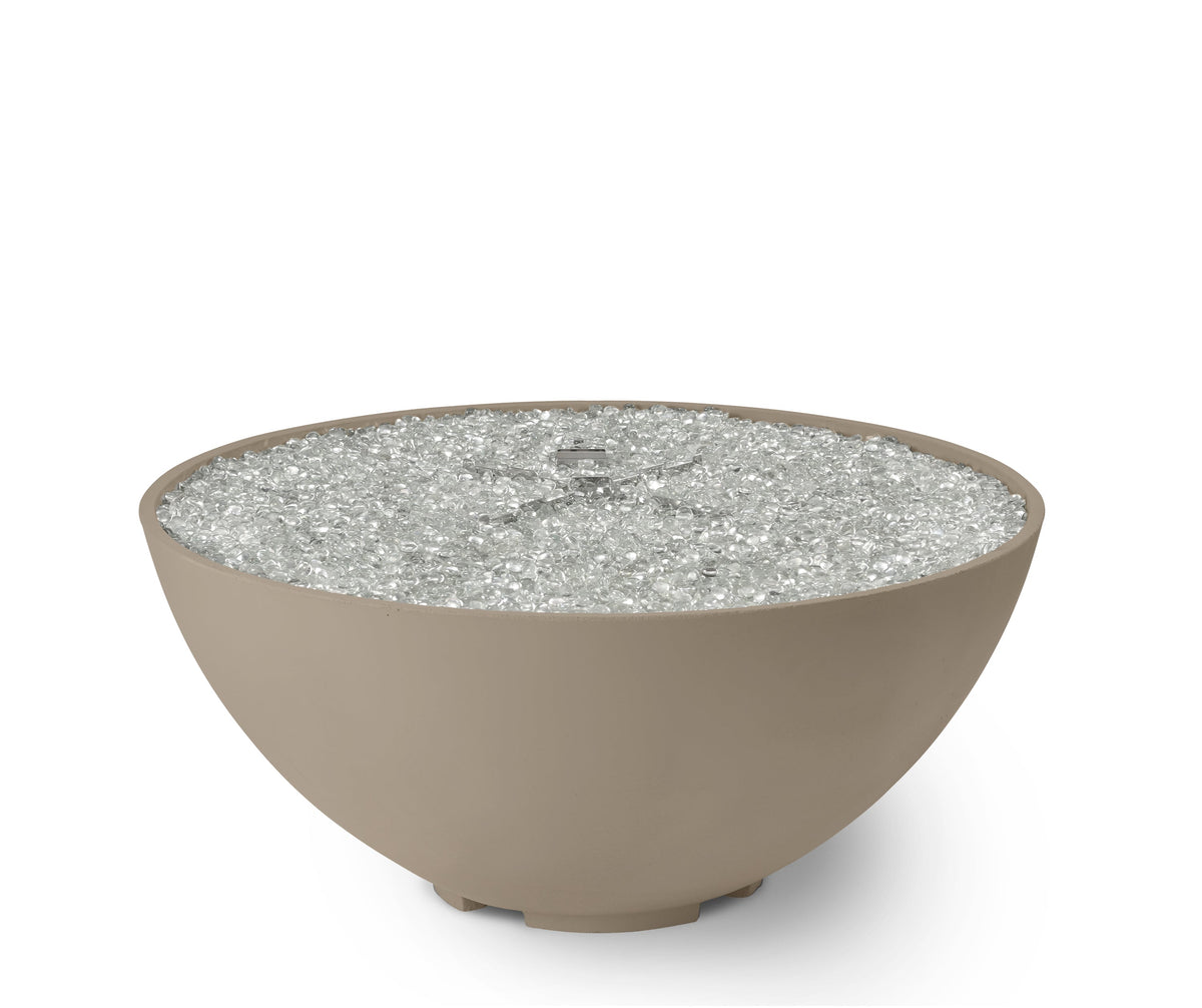 Cove Concrete Edge 42-inch round gas fire pit bowl in Latte, front view
