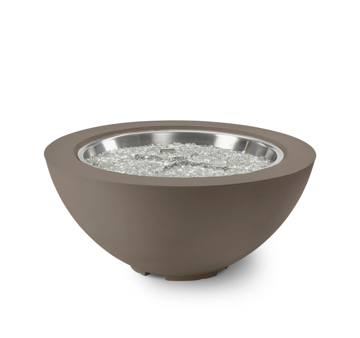 42-inch Cove Concrete round gas fire pit bowl in Earth Stone