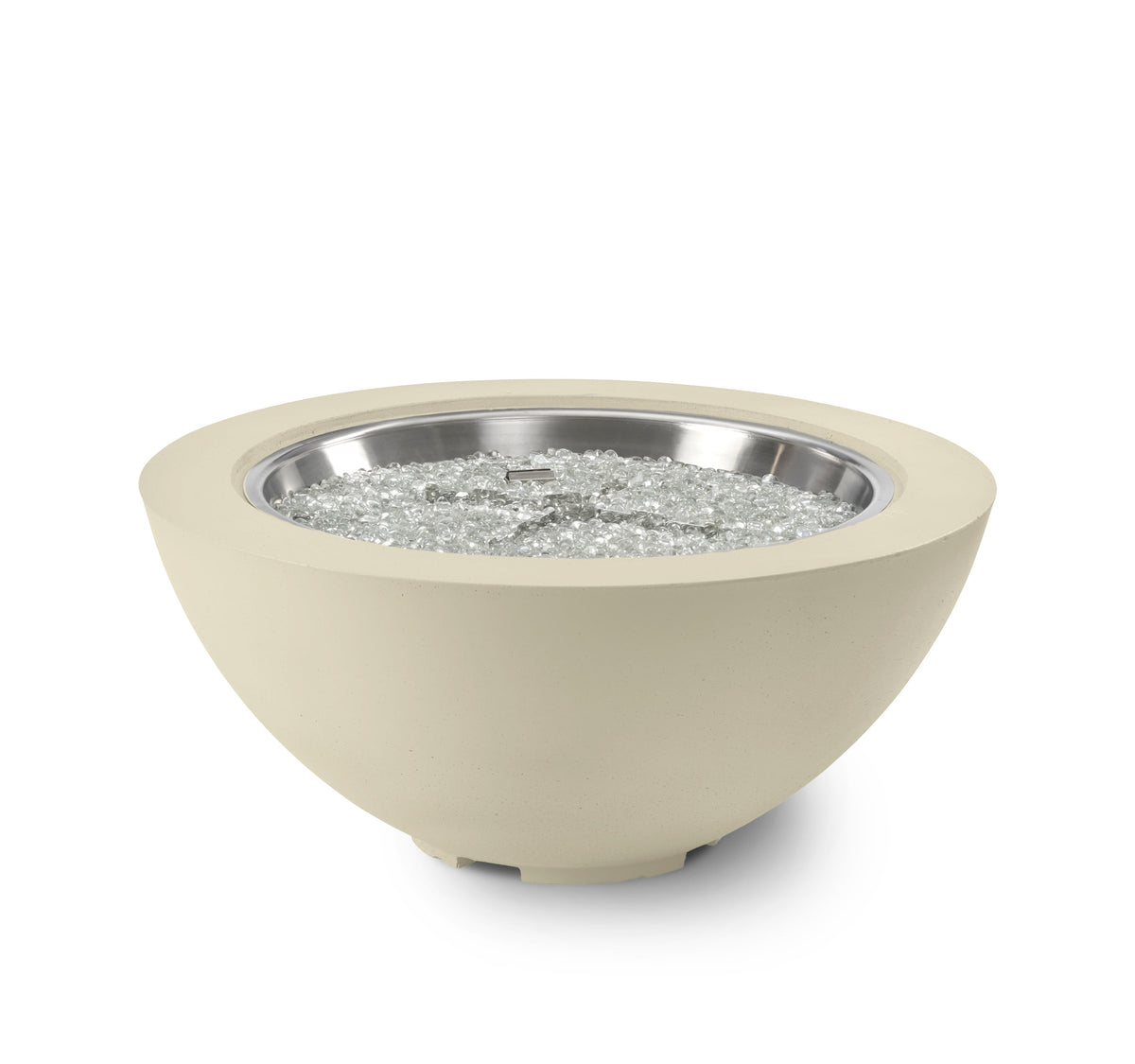 42-inch Cove Concrete round gas fire pit bowl in Linen
