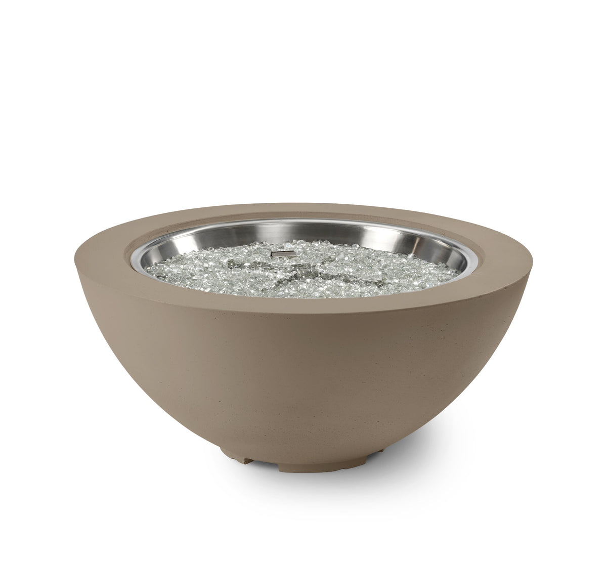 42-inch Cove Concrete round gas fire pit bowl in Latte