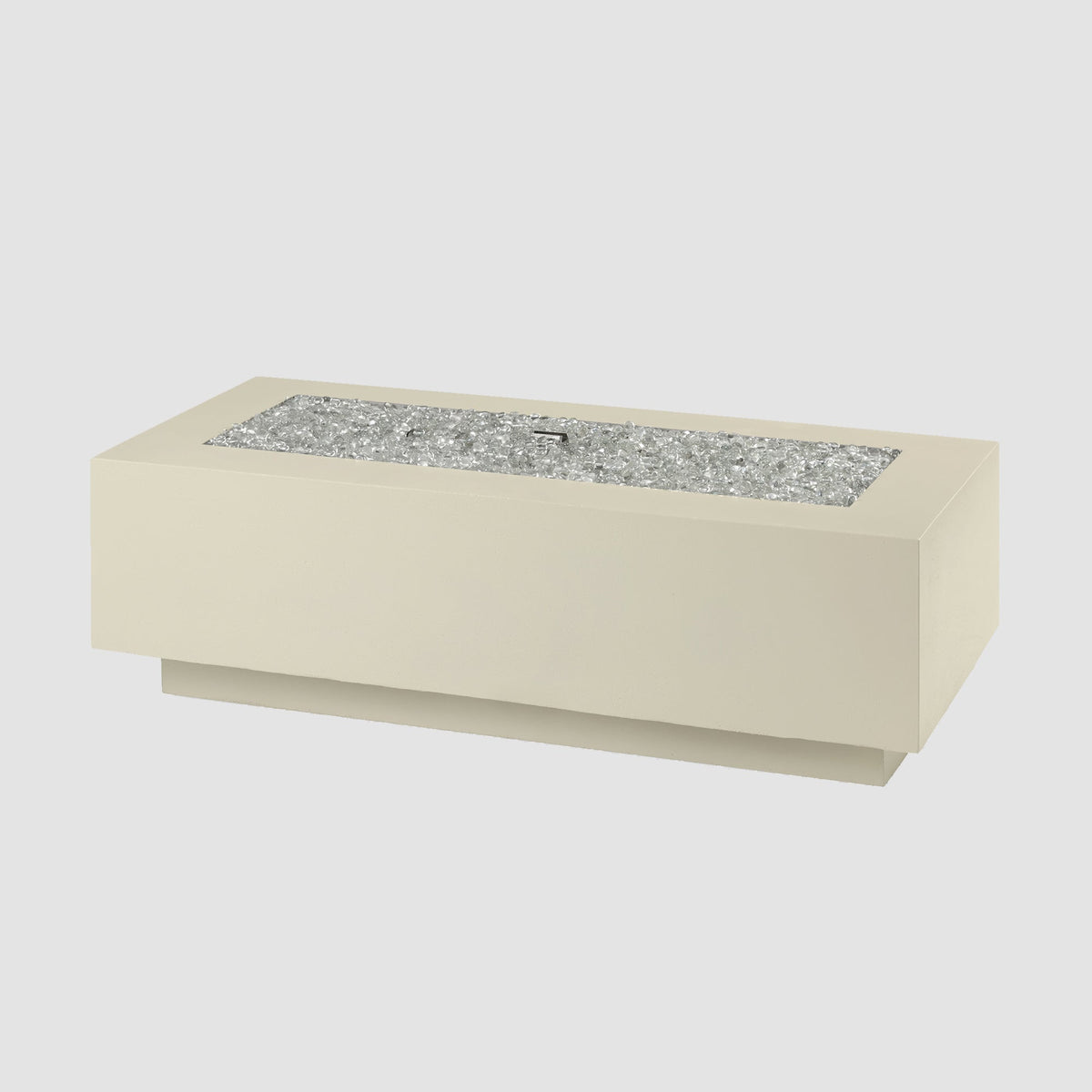 54-inch Cove Concrete linear gas fire pit in Linen, unlit