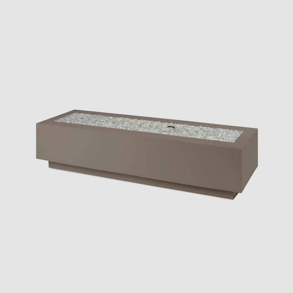 72-inch Cove Concrete linear gas fire pit in Earth Stone, unlit