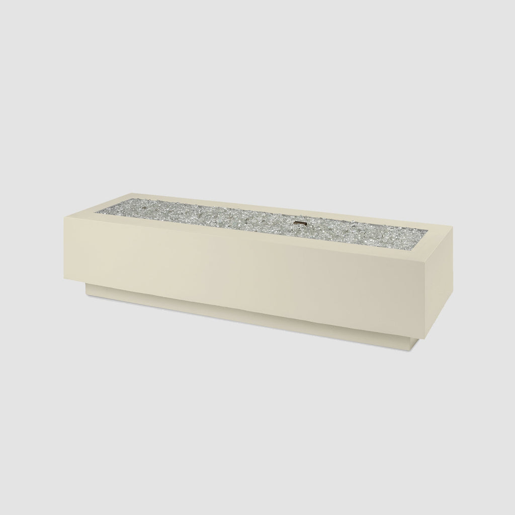 72-inch Cove Concrete linear gas fire pit in Linen, unlit