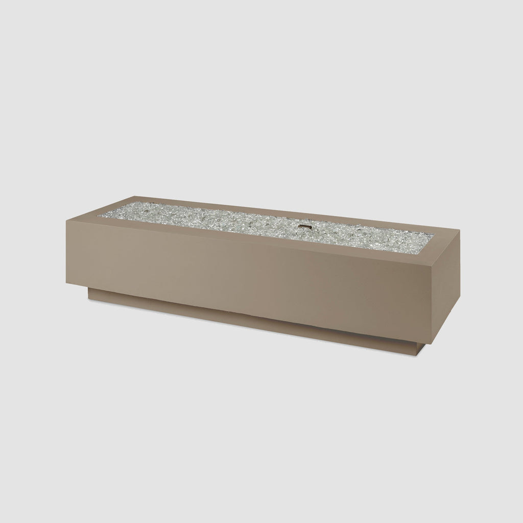 72-inch Cove Concrete linear gas fire pit in Latte, unlit