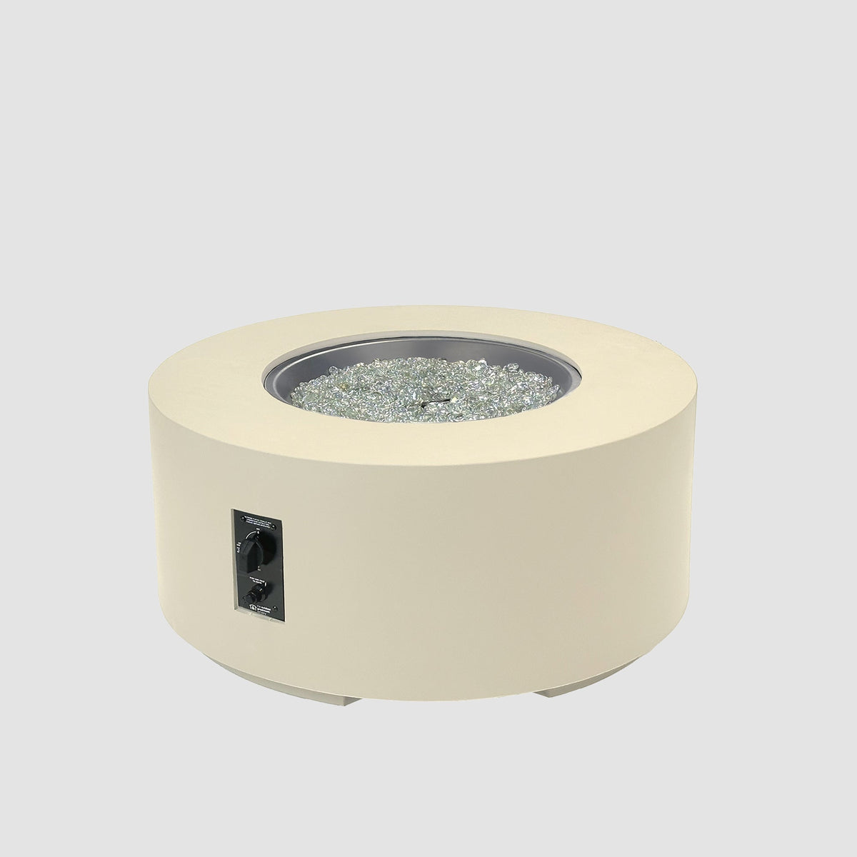 36-inch Cove Concrete round gas fire pit table in Linen