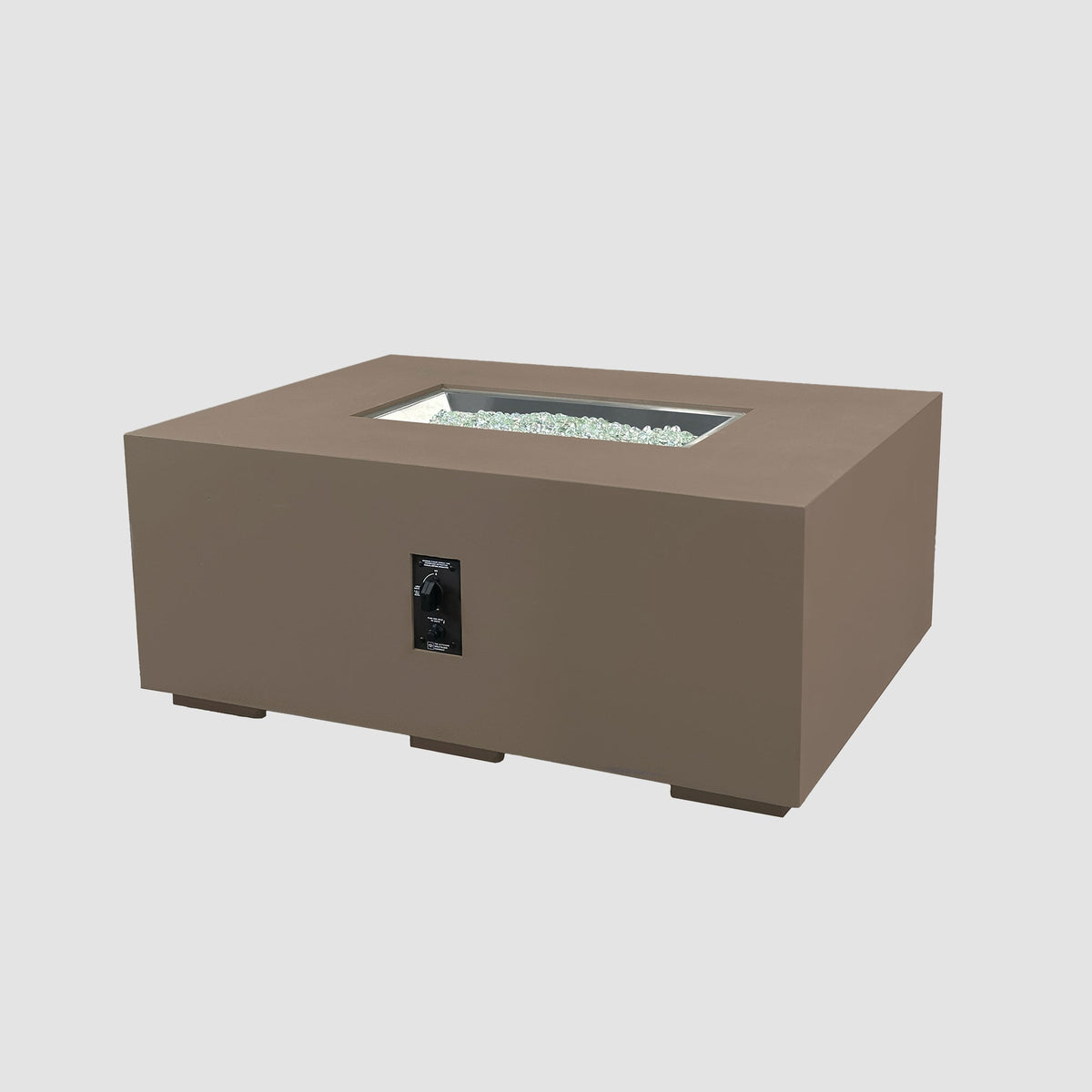 48-inch Cove Concrete Linear gas fire pit in Earth Stone, unlit