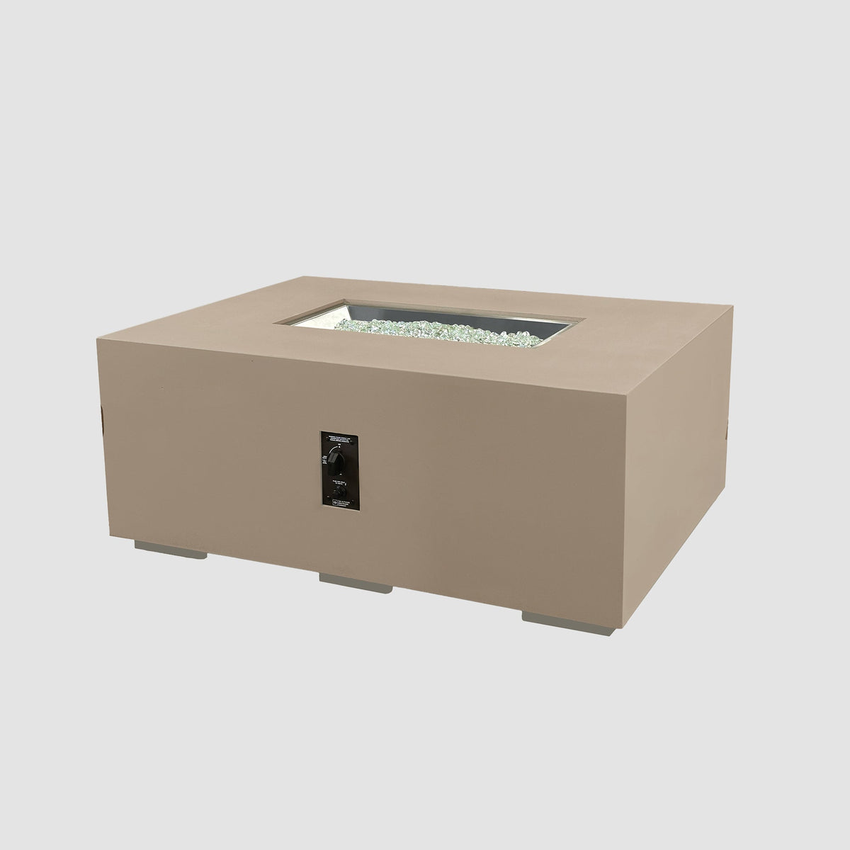 48-inch Cove Concrete Linear gas fire pit in Latte, unlit