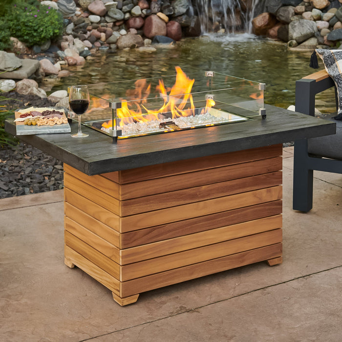 Darien 42-Inch Rectangular Gas Fire Pit Table