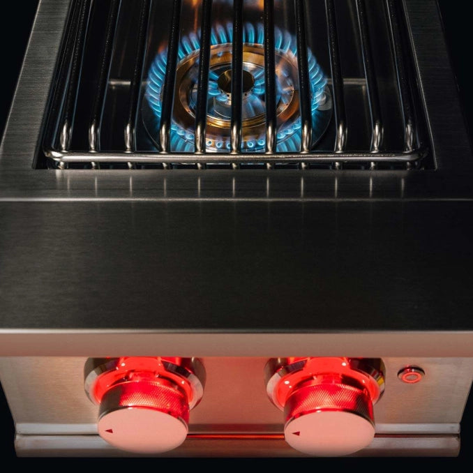 TrueFlame Built-In Double Side Burner with LED Lighting & Stainless Steel Lid (TFSB2)