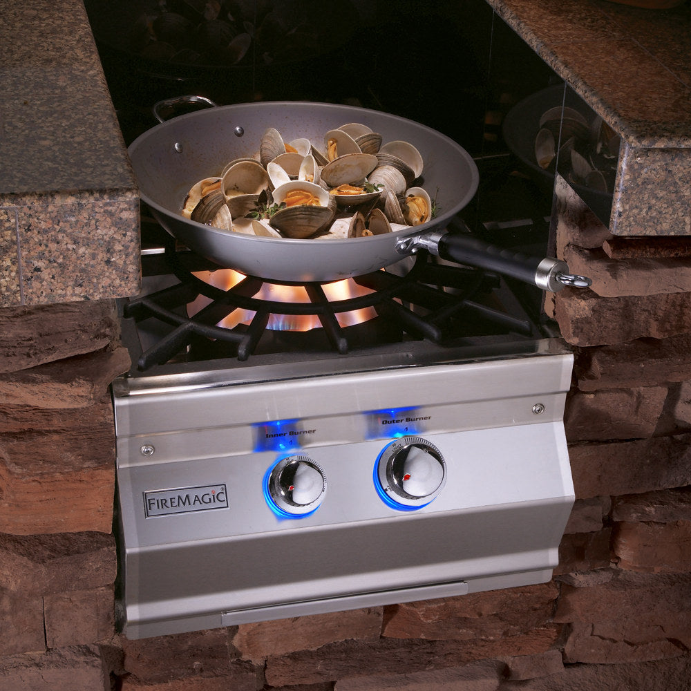 Fire Magic Aurora Built-In Gas Power Burner With Porcelain Cast Iron Grid