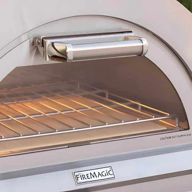 Fire Magic Echelon Diamond Black Glass Built-In Gas Pizza Oven With Integrated Smart Technology