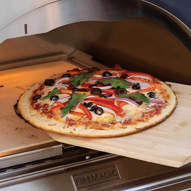Fire Magic Echelon Diamond Black Glass Built-In Gas Pizza Oven With Integrated Smart Technology