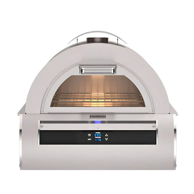 Fire Magic Echelon Diamond Black Glass Built-In Gas Pizza Oven With Integrated Smart Technology