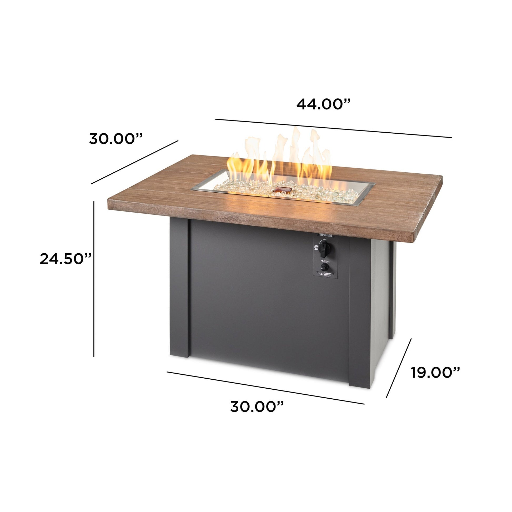 Havenwood 44-Inch Rectangular Gas Fire Pit Table