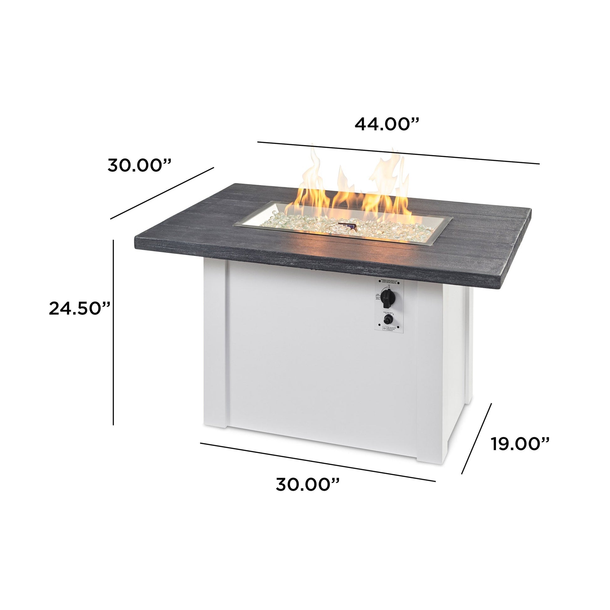 Havenwood 44-Inch Rectangular Gas Fire Pit Table