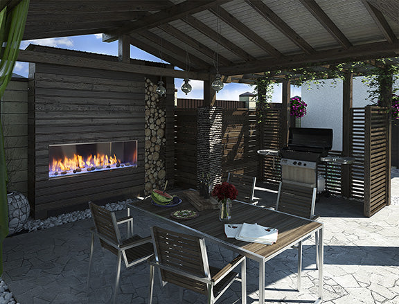Chimenea lineal de gas para exteriores Lanai de 48" de Majestic 