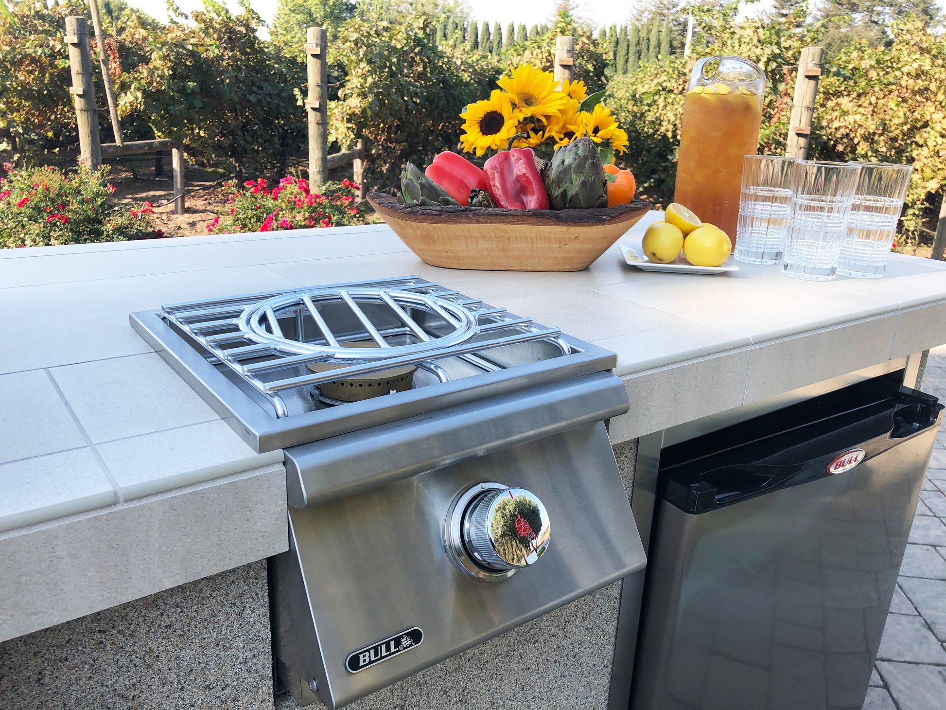 Bull Slide-In Pro Gas Side Burner with Stainless Steel Lid (60018)