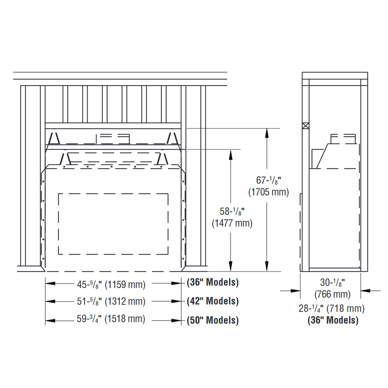Superior 36 Inch Outdoor Wood Fireplace - WRE4536