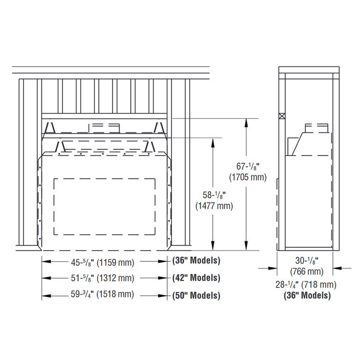 Superior 36 Inch Outdoor Wood Fireplace - WRE4536