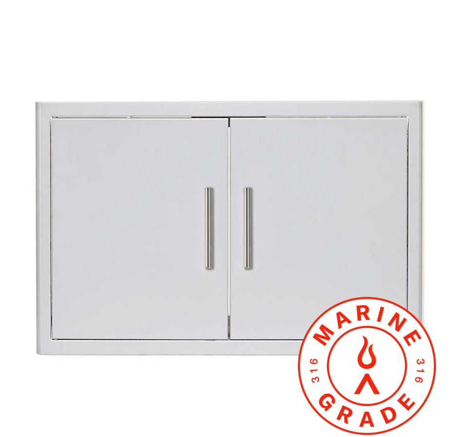 Blaze Marine Grade Stainless Steel 32-in Double Access Door w/ Paper Towel Holder - BLZ-AD32-R-SC-MG