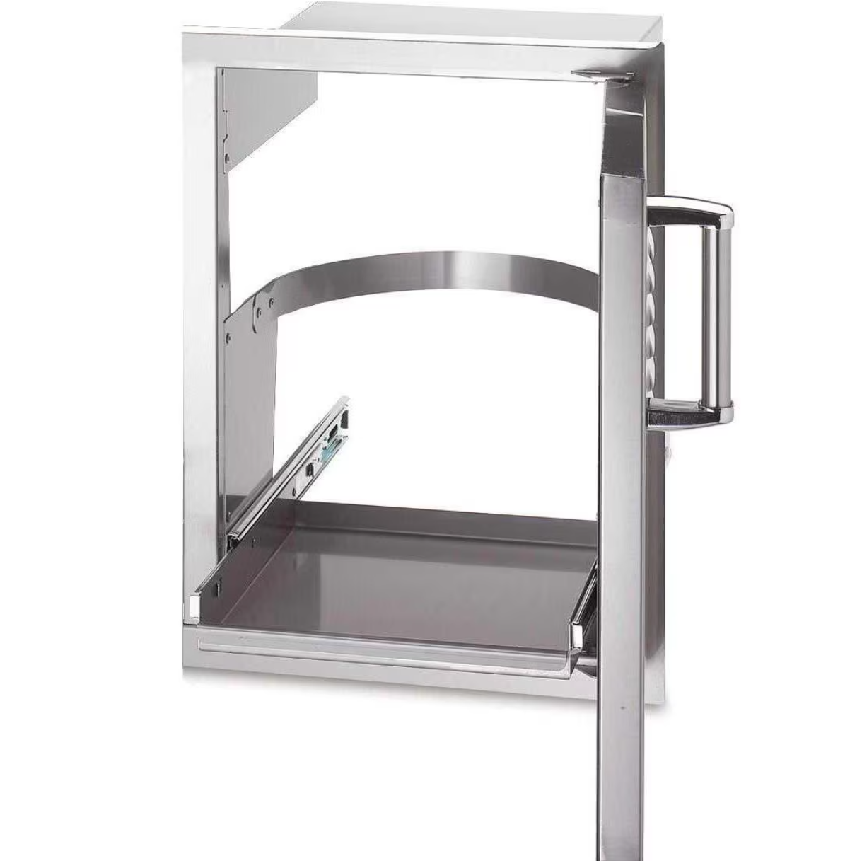 Fire Magic Flush Mounted 20 x 14 Single Access Door With Tank Tray with Louvered Door with Soft Close System, Left Hinge