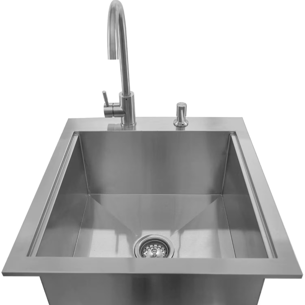 Signature 21-in Outdoor Rated Stainless Steel Drop-In Sink with Hot/Cold Faucet
