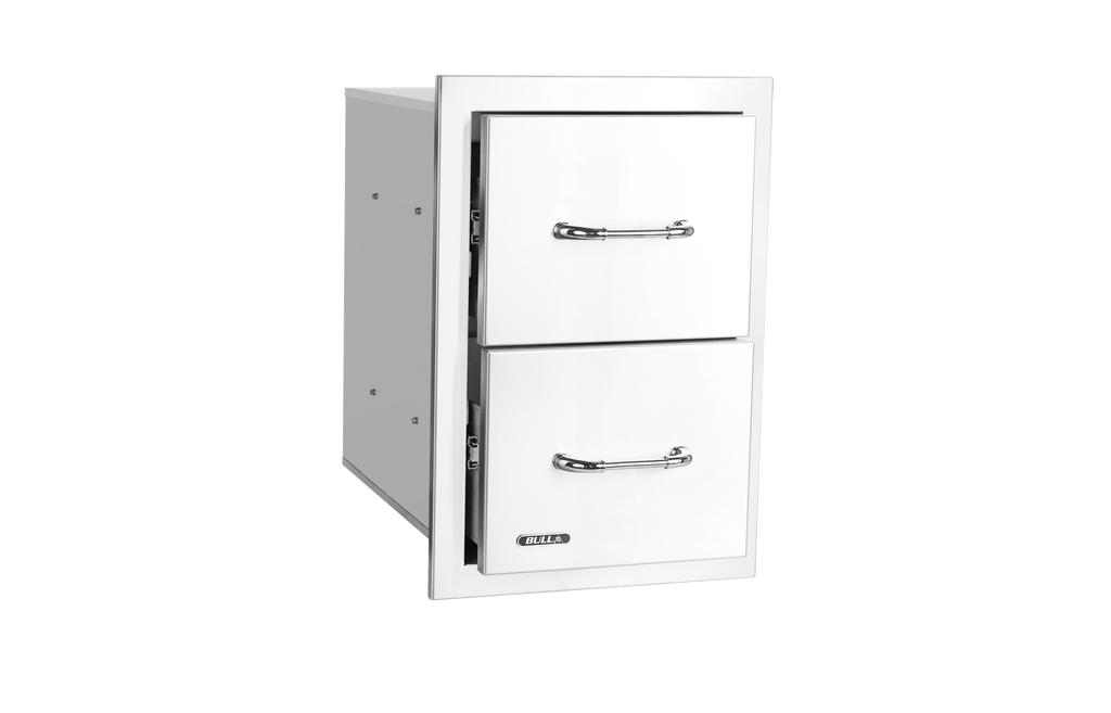 Bull Stainless Steel Double Drawer w/Reveal (56990)