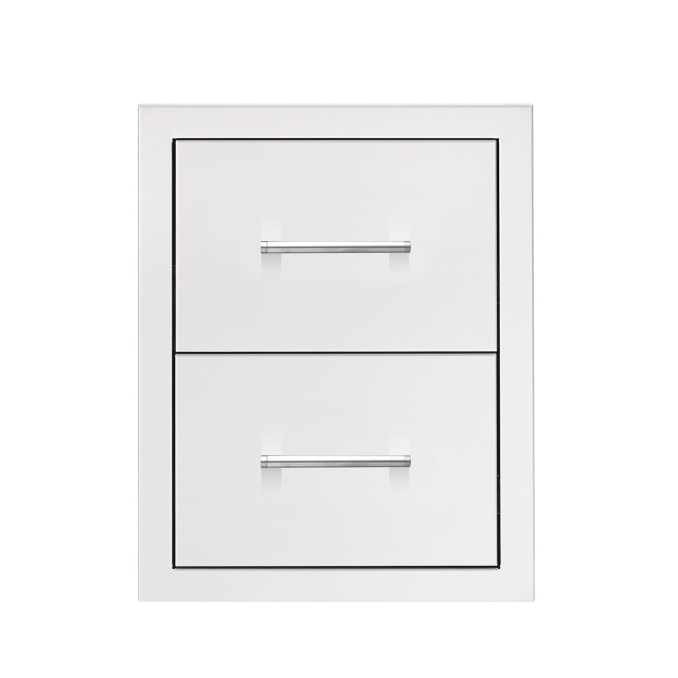 TrueFlame 17-Inch Stainless Steel Flush Mount Double Access Drawer (DR2-17-A)