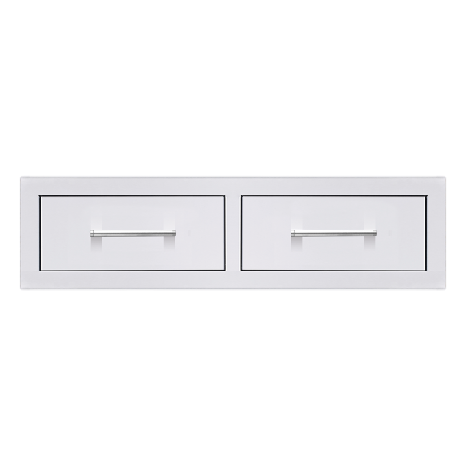TrueFlame 32-Inch Stainless Steel Flush Mount Horizontal Double Access Drawer (DR2-32H-A)