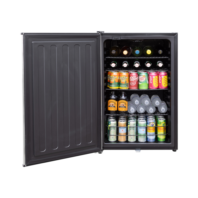 TrueFlame 22-Inch 4.1 Cu. Ft. Outdoor Rated Fridge Reversible Door with Lock (AMD-RFR-22S)