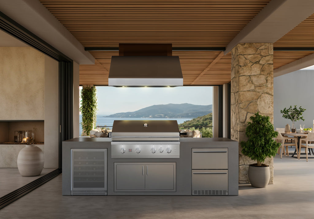 Summerset TRL Pro 32-Inch 3 Burner Freestanding Gas Grill With Rear Infrared Burner and Rotisserie Kit On Deluxe Cart