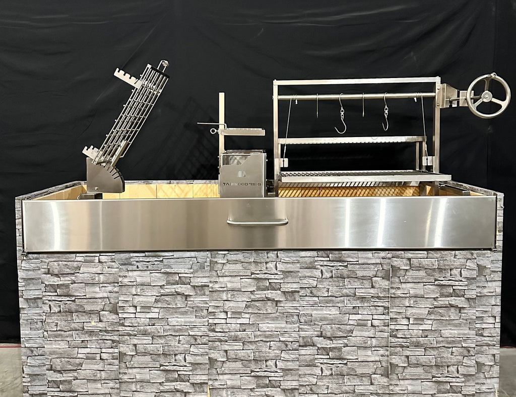 Tagwood BBQ Insert Style Argentine Santa Maria Wood Fire & Charcoal Gaucho Grill Without Firebricks - BBQ09SSFRONT