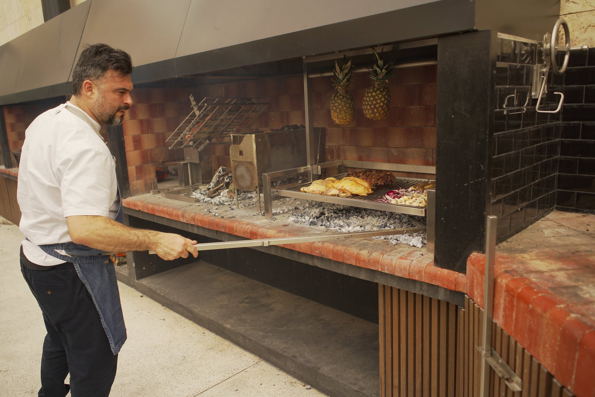 Tagwood BBQ Insert Style Argentine Santa Maria Wood Fire & Charcoal Gaucho Grill Without Firebricks - BBQ09SSFRONT